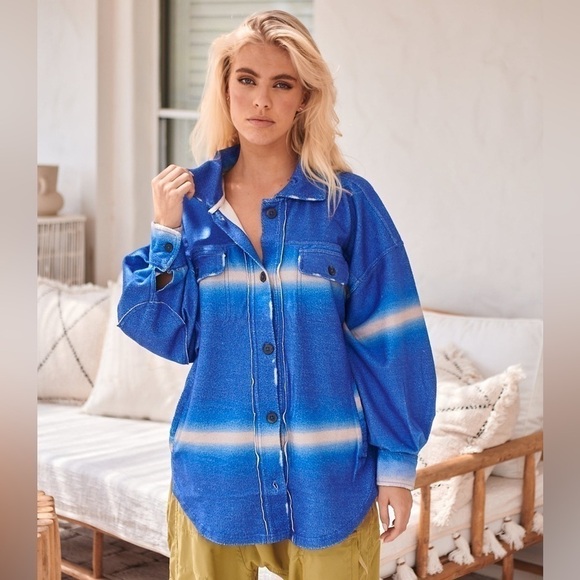 NWT Free People Ruby Deep Sea Jacket - Picture 7 of 8